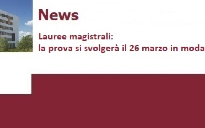 Lauree magistrali: la prova si svolgerà il 26 marzo in modalità telematica