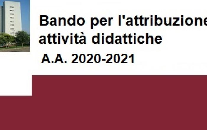Bando per l'attribuzione di attività didattiche A.A. 2020-2021