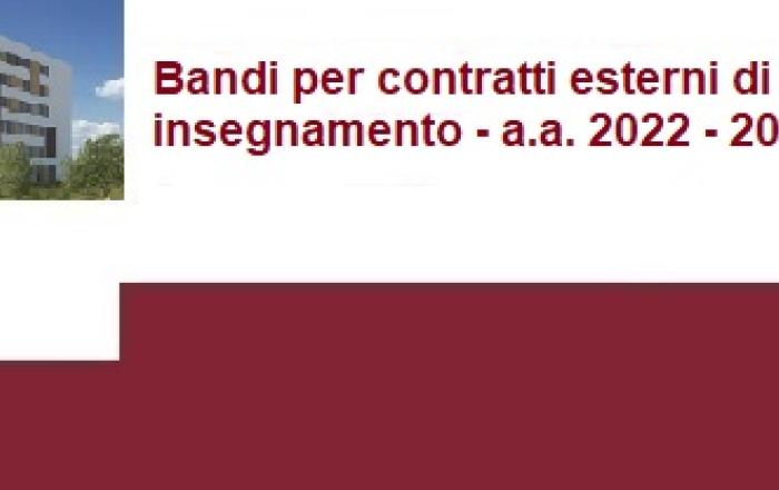 Bandi per contratti esterni di insegnamento - a.a. 2022 - 2023