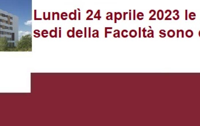 Lunedì 24 aprile 2023 chiusura programmata degli edifici di via dei Marsi e di Via Giorgio Nicola Papanicolau