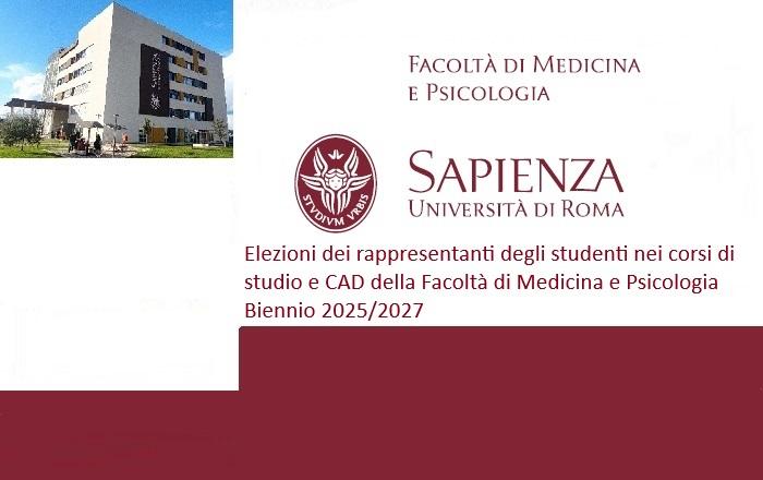 Elezioni dei rappresentanti degli studenti nei corsi di studio e CAD della Facoltà di Medicina e Psicologia  Biennio 2025/2027
